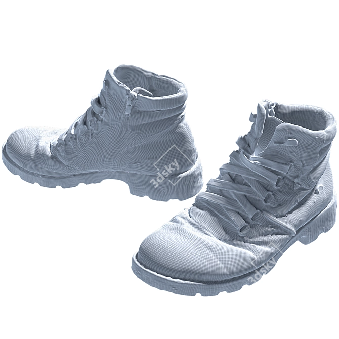 Red Adventure Boots 3D model image 7