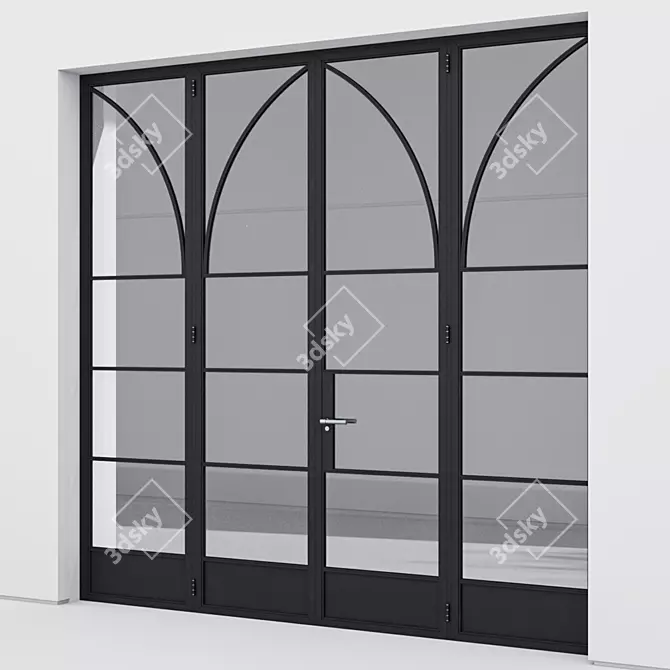 Sleek Aluminium Door Design 3D model image 2