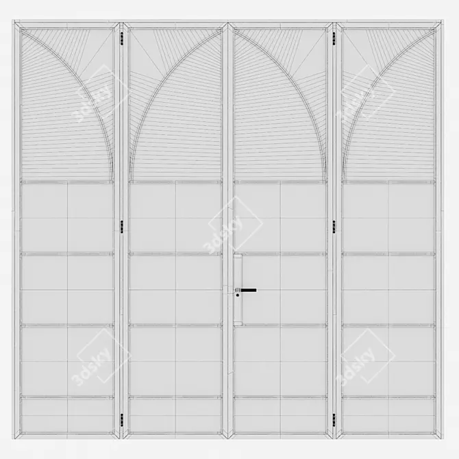 Sleek Aluminium Door Design 3D model image 4