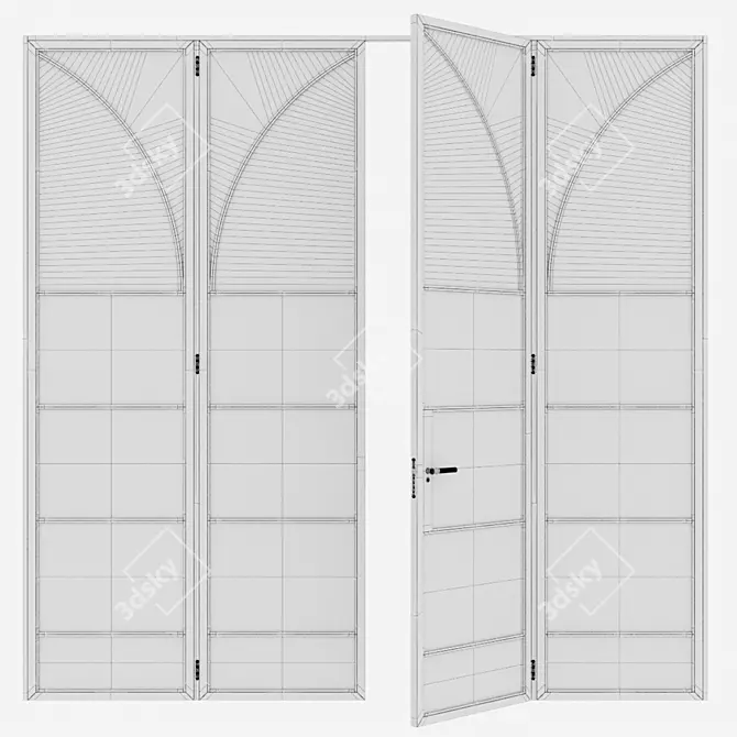 Sleek Aluminium Door Design 3D model image 5