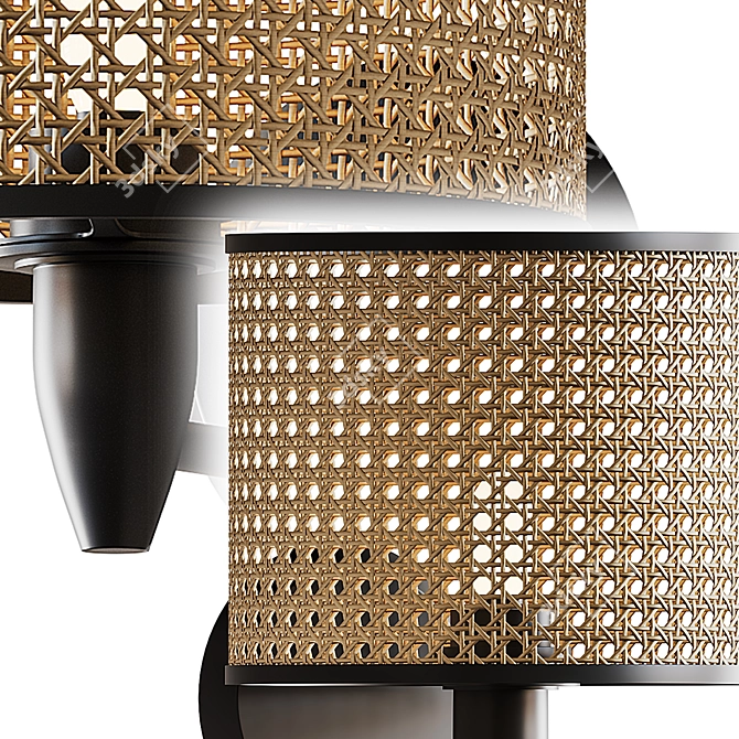 Mambo Rattan Wall Light 3D model image 3