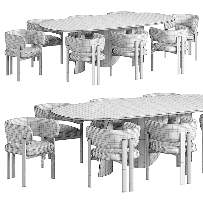  Modern Bay Chair & Sail Table 3D model image 4