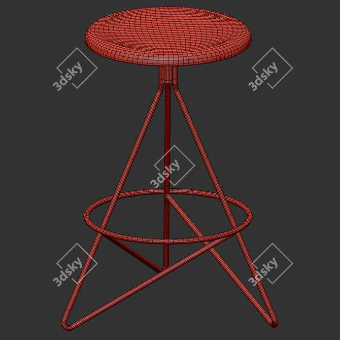 Vray Rendered Crane Counter Stool 3D model image 3