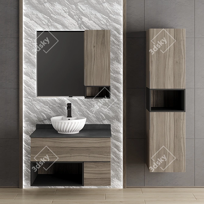 European Bathroom Vanity Set 3D model image 1