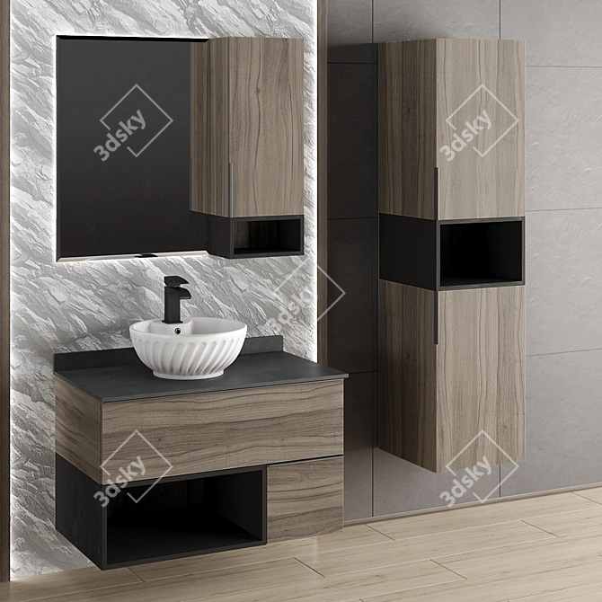 European Bathroom Vanity Set 3D model image 4