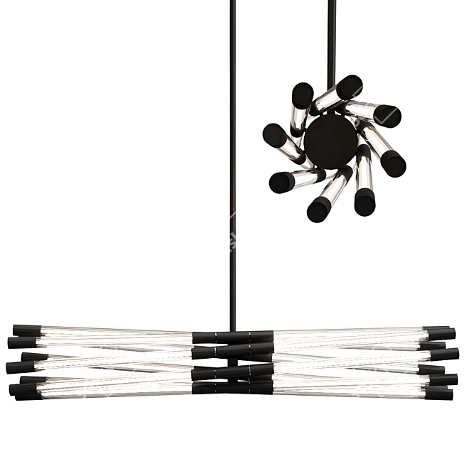 Elegant Opal Chandelier by Corbett 3D model image 3