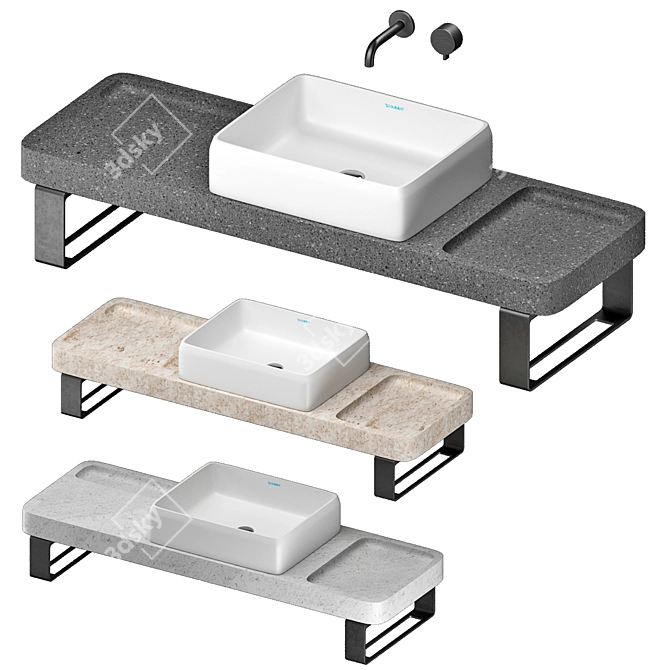 Duravit Qatego 1400mm Washbasin 3D model image 1