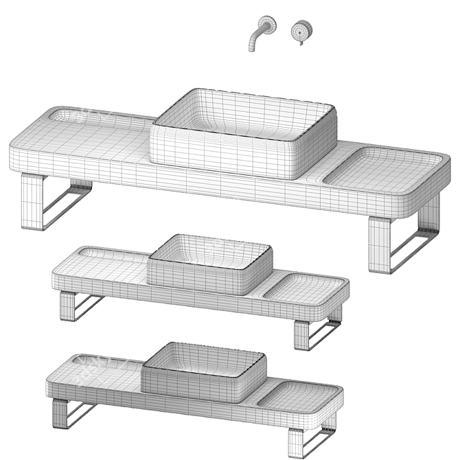 Duravit Qatego 1400mm Washbasin 3D model image 3