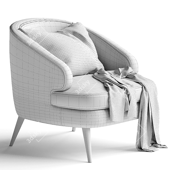 Modern Peter Armchair 3D Model 3D model image 3