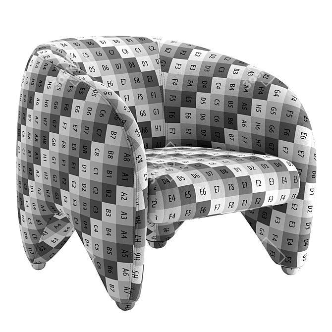 Yuzu Modern Armchair 3D Model 3D model image 6