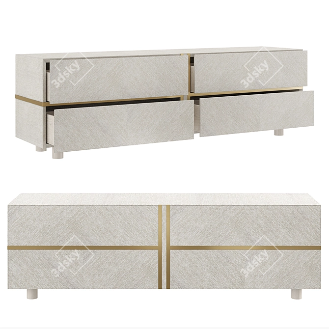 Baker Luxe Axton Credenza Cabinet 3D model image 1