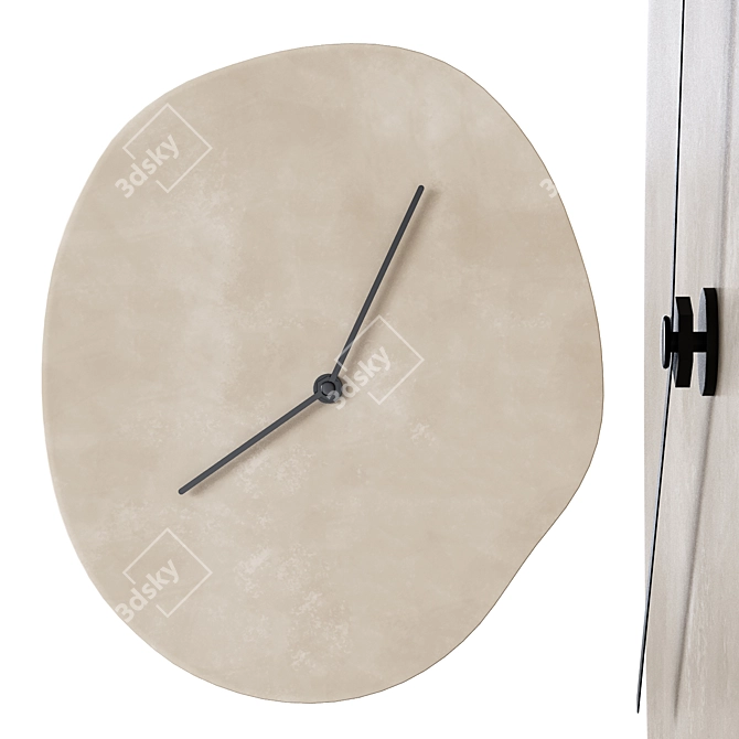 Sculptural Melting Wall Clock 3D model image 1