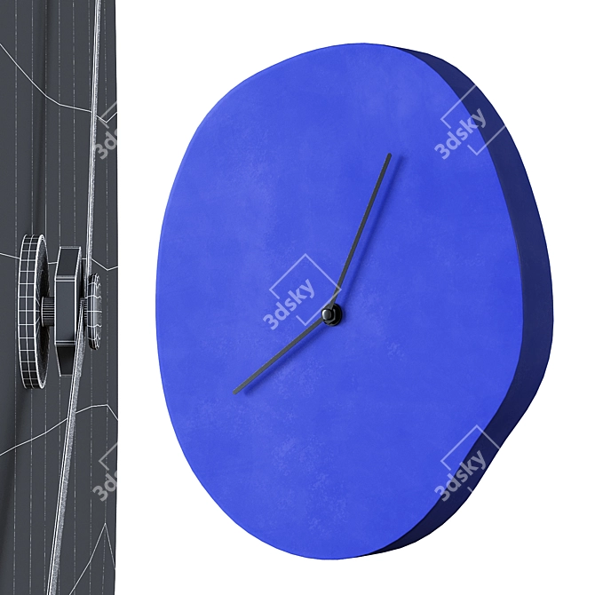 Sculptural Melting Wall Clock 3D model image 4