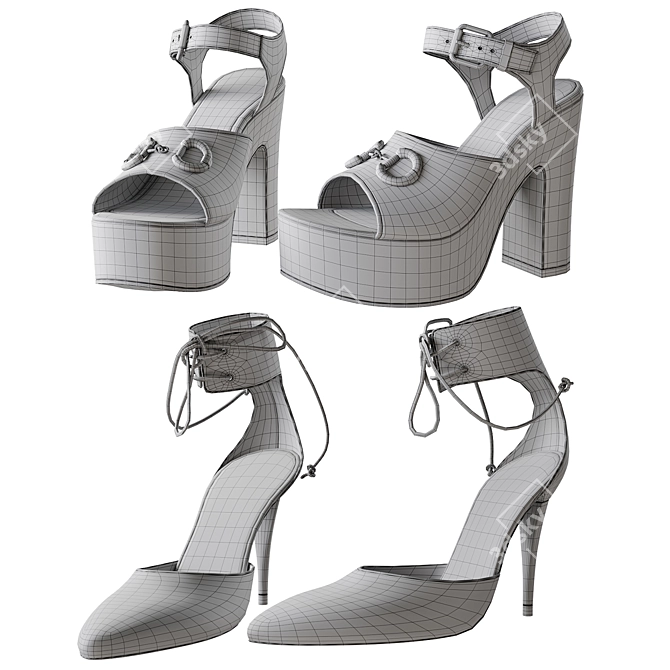 Gucci Women's Shoes 3D Model 3D model image 13