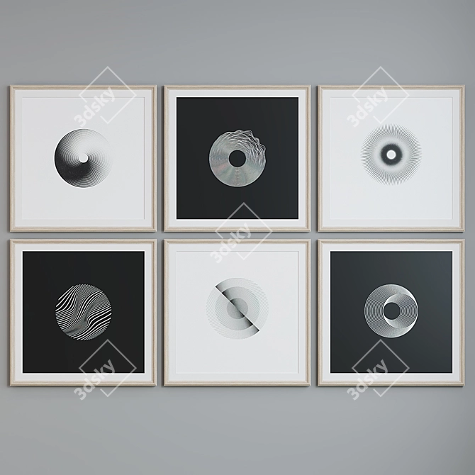 Abstract Geometric Picture Frames Set 3D model image 5