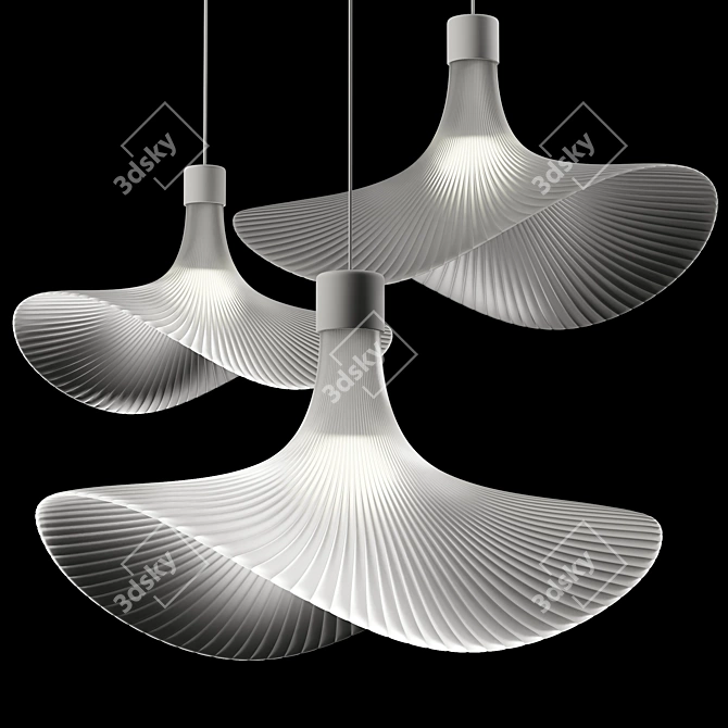 Frosted Glass Hat Pendant Lights 3D model image 1