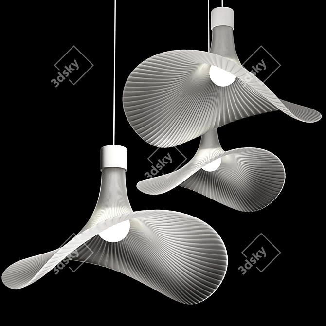 Frosted Glass Hat Pendant Lights 3D model image 2