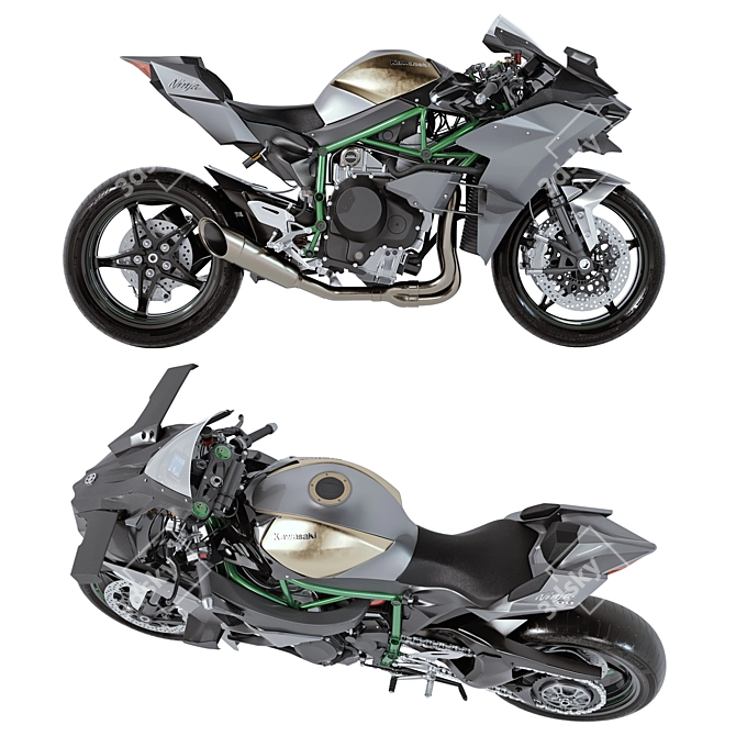 Kawasaki Ninja H2R 2023 Archive 3D model image 2