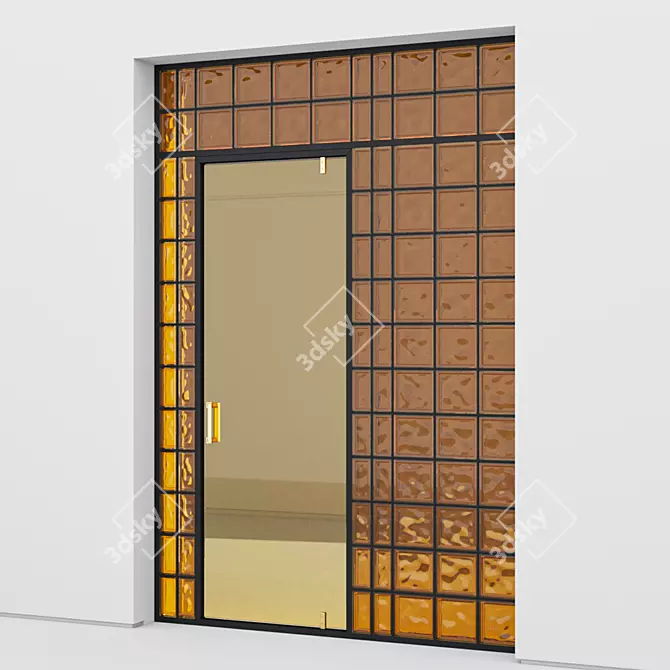 Modern Aluminium Door 339 3D model image 2