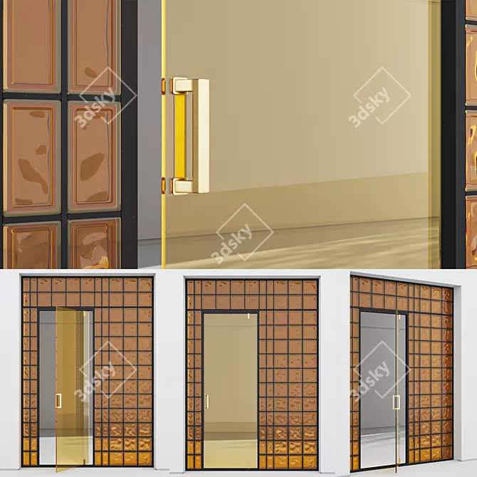 Modern Aluminium Door 339 3D model image 3