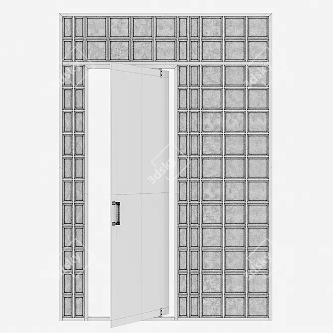 Modern Aluminium Door 339 3D model image 4