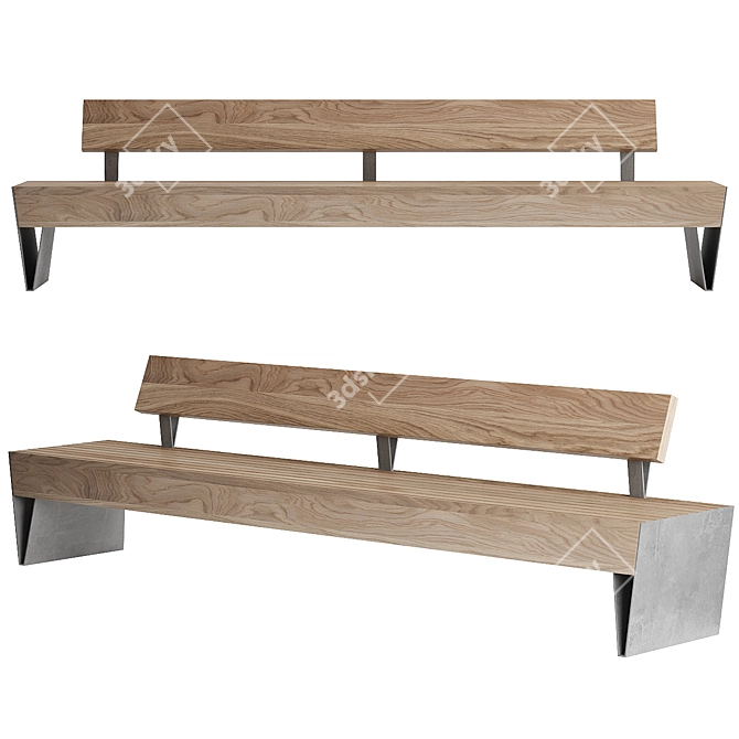 Blocq Urban Bench by Mmcite 3D model image 1