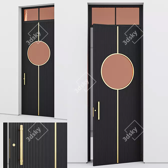 Sleek Aluminium Door Design 3D model image 1