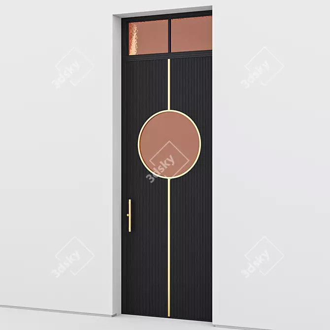 Sleek Aluminium Door Design 3D model image 2