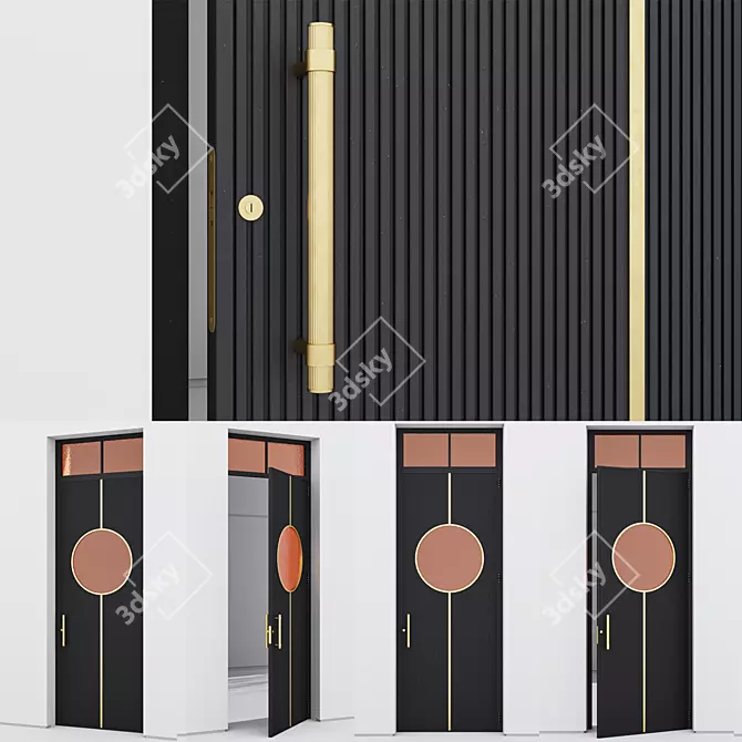 Sleek Aluminium Door Design 3D model image 3