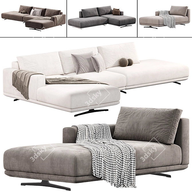 Minimalist Corner Sofa by SKDesign 3D model image 1