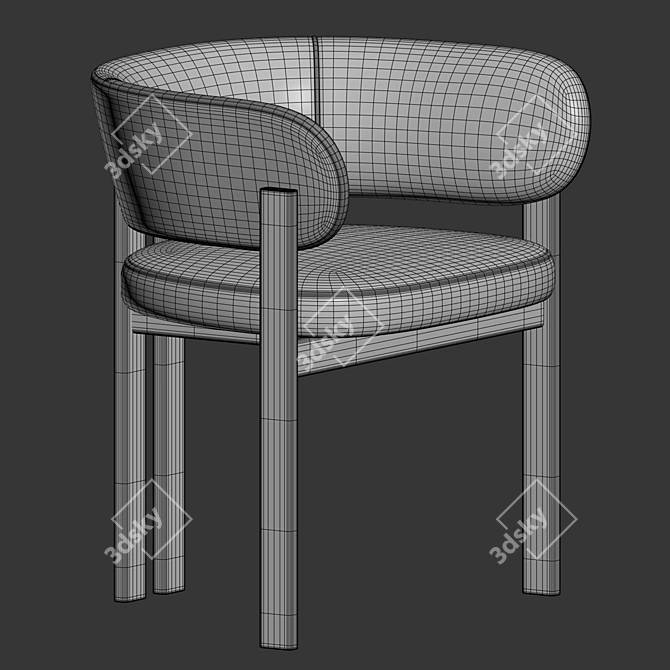 Bay Dining Chair Armrest Wood 3D model image 5