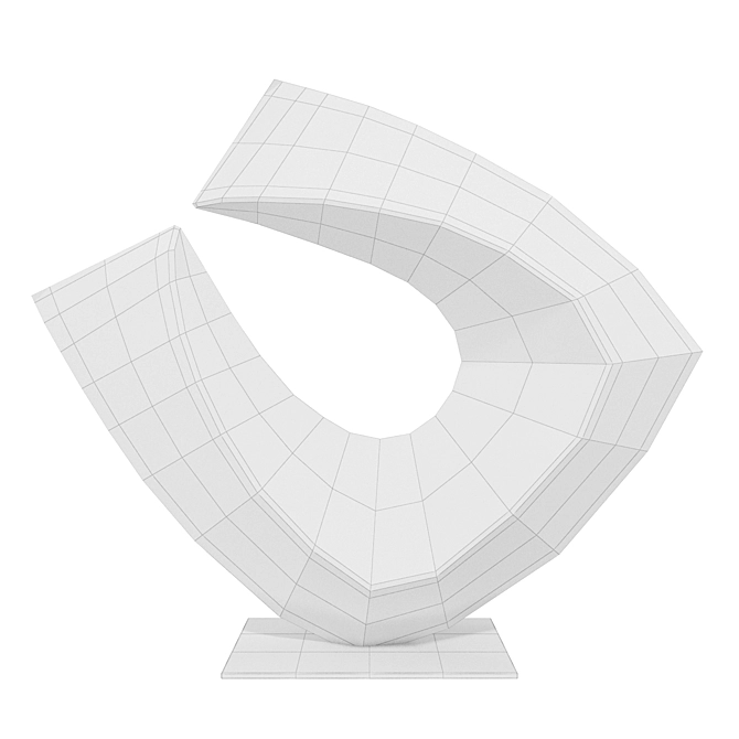 Contemporary Sculpture Fogell Curved Edge 3D model image 2