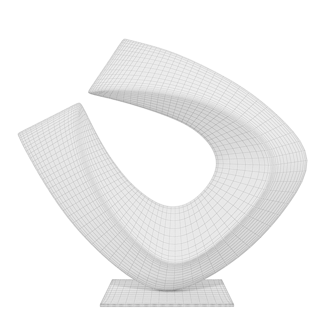 Contemporary Sculpture Fogell Curved Edge 3D model image 3