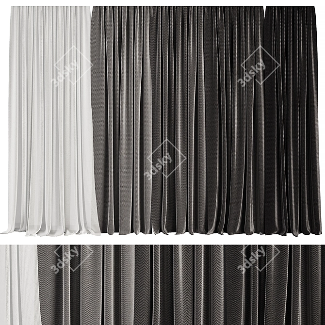 Elegant Curtain Set 2016 3D model image 1