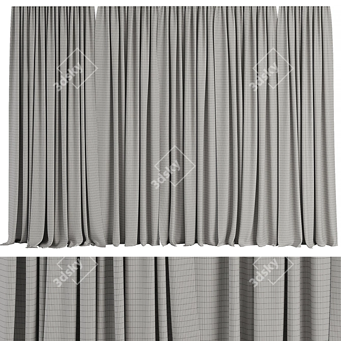 Elegant Curtain Set 2016 3D model image 3