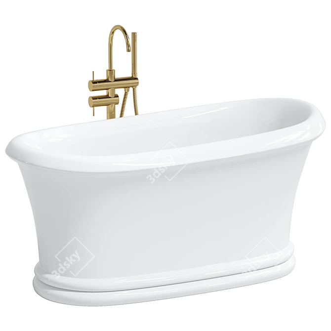 Stylish Adler Freestanding Bath 3D model image 1