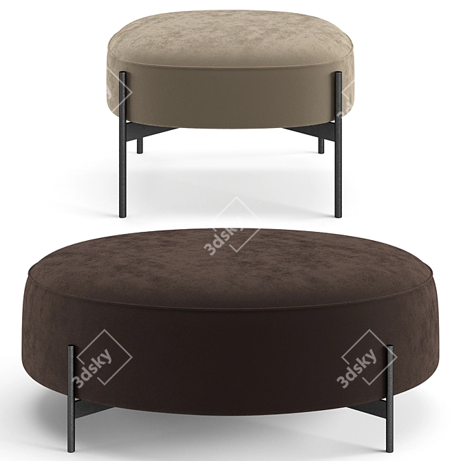 Modern Misuraemme Virgin Pouf Set 3D model image 1