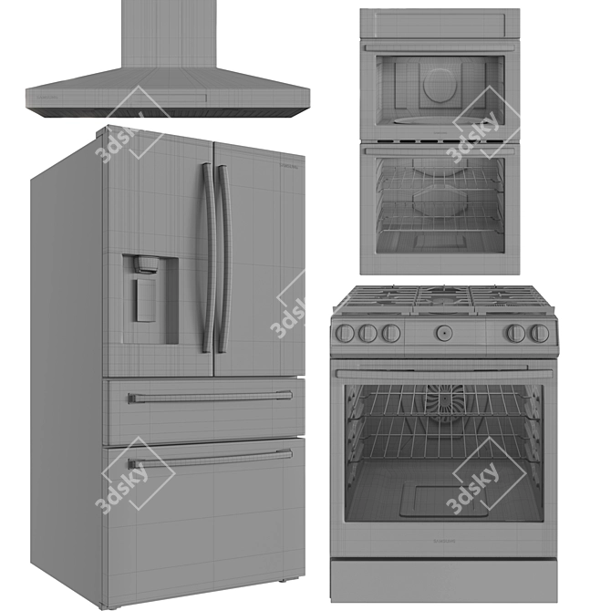 Samsung Kitchen Set in 3 Colors 3D model image 7