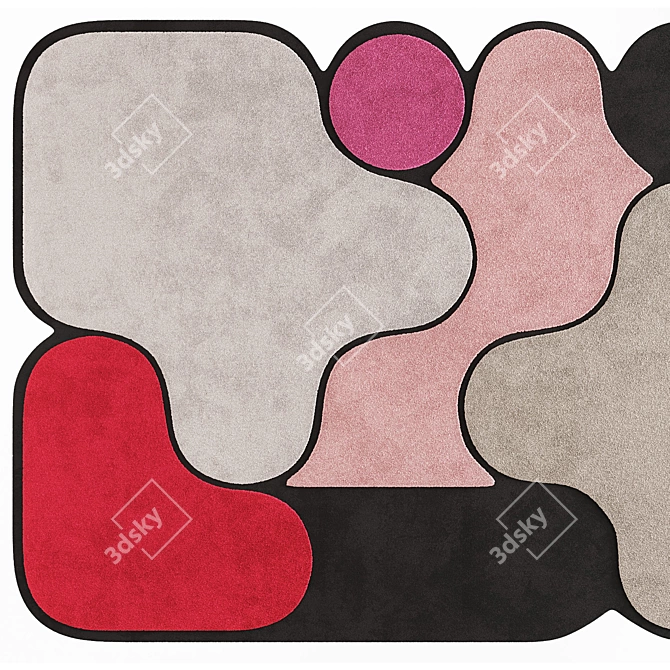 Luxury Displacement Tapis Rugs Set 3D model image 5