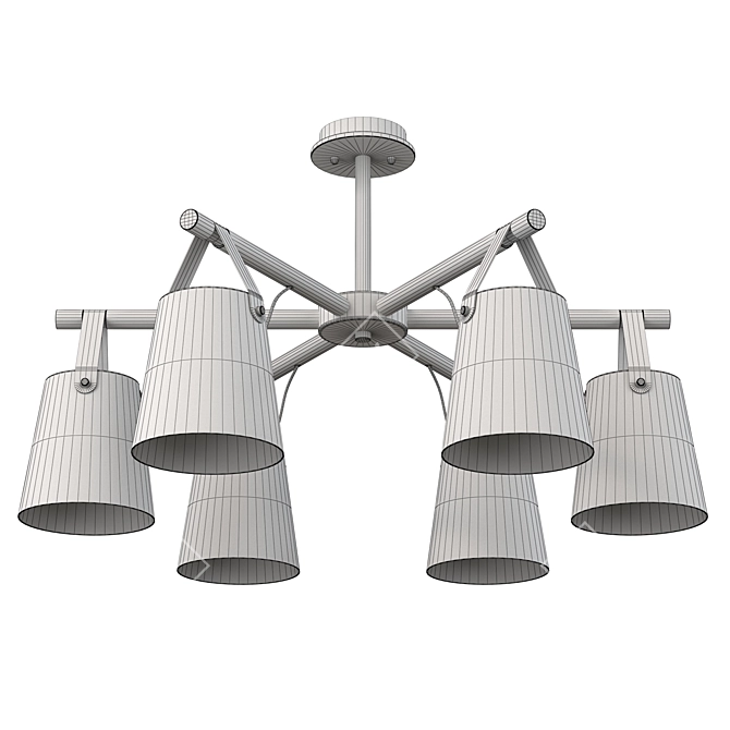 Modern Ceiling Light Fixture, Black 3D model image 7