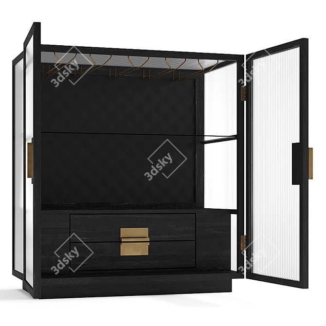 Elegant Amsterdam Bar Cabinet 3D model image 4