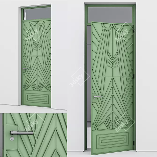 Corona Render Aluminium Door Model 3D model image 1