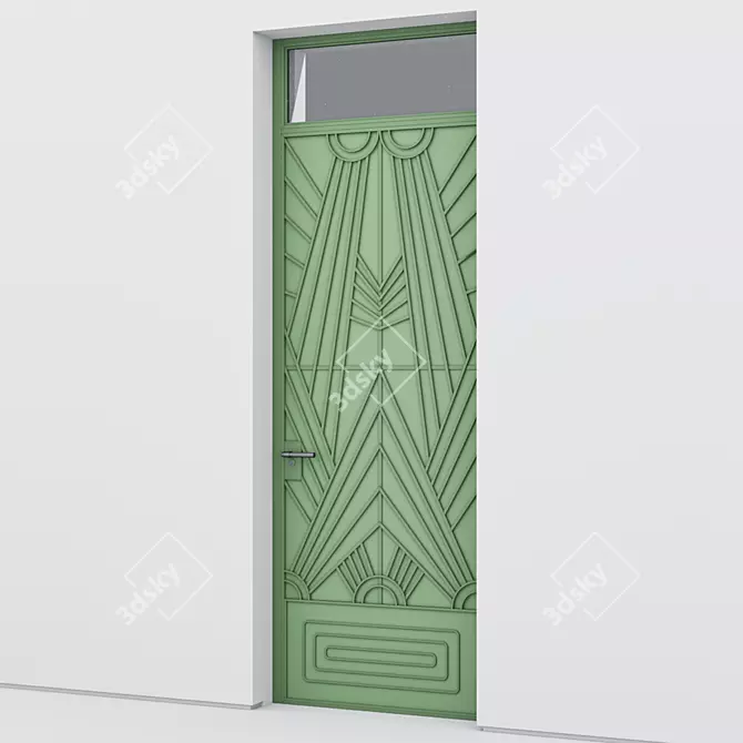 Corona Render Aluminium Door Model 3D model image 2