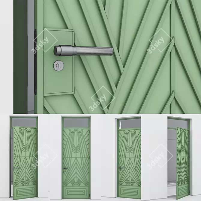 Corona Render Aluminium Door Model 3D model image 3