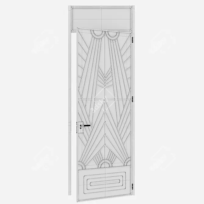 Corona Render Aluminium Door Model 3D model image 4