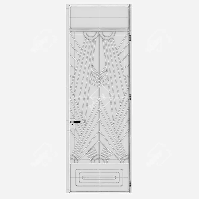 Corona Render Aluminium Door Model 3D model image 5