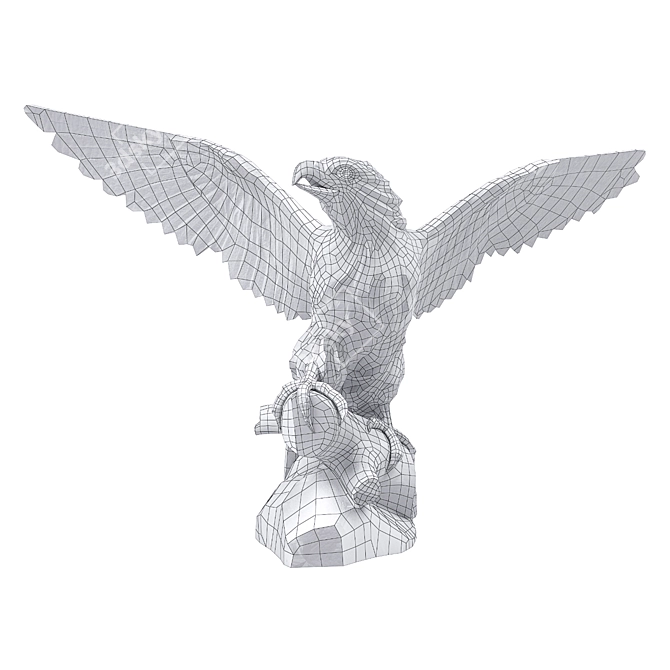 Eagle Wooden Statue Model 3D model image 6