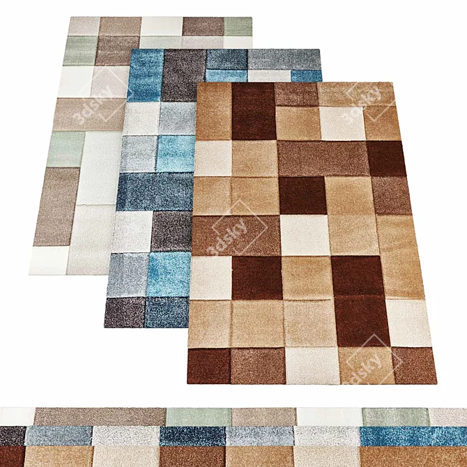 Variety Rug Collection: 10 Textures 3D model image 1