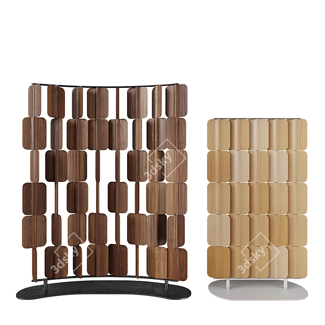 Rotating Wooden Panel Partition 3D model image 1