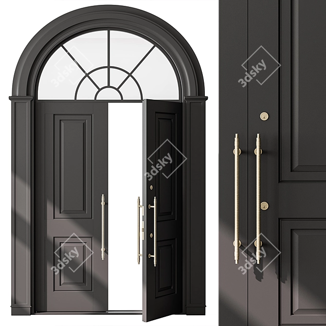  Curved Entry Door - Model 75 3D model image 2